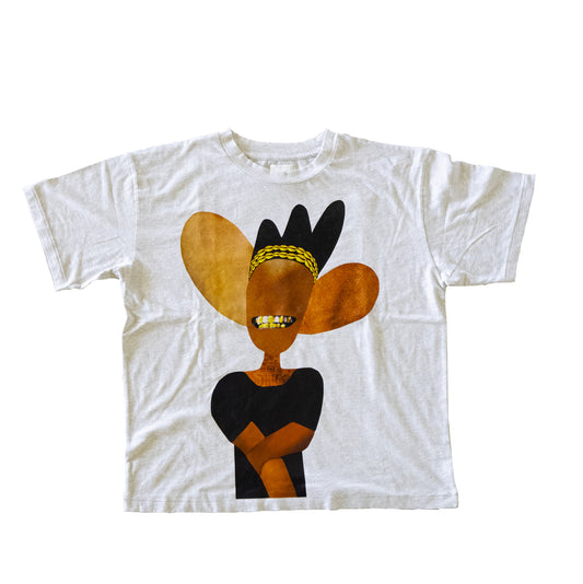 HEAR BOXY CROP TEE (HEATHER GREY)