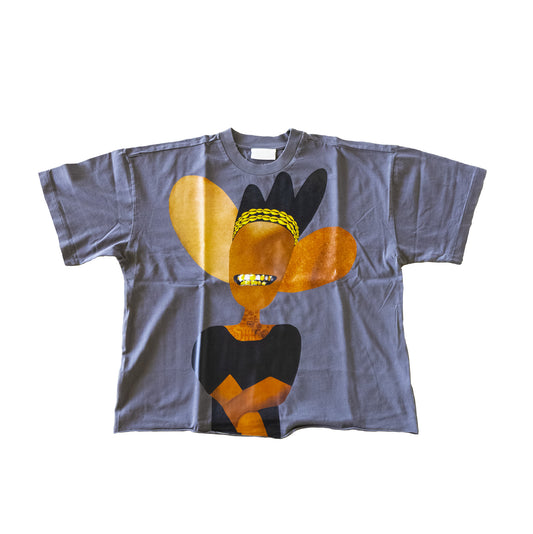 HEAR BOXY CROP TEE (CHARCOAL GRAY)